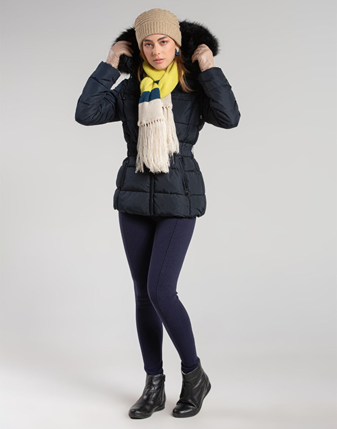 Legging Tricot Invernada Stripe Marinho