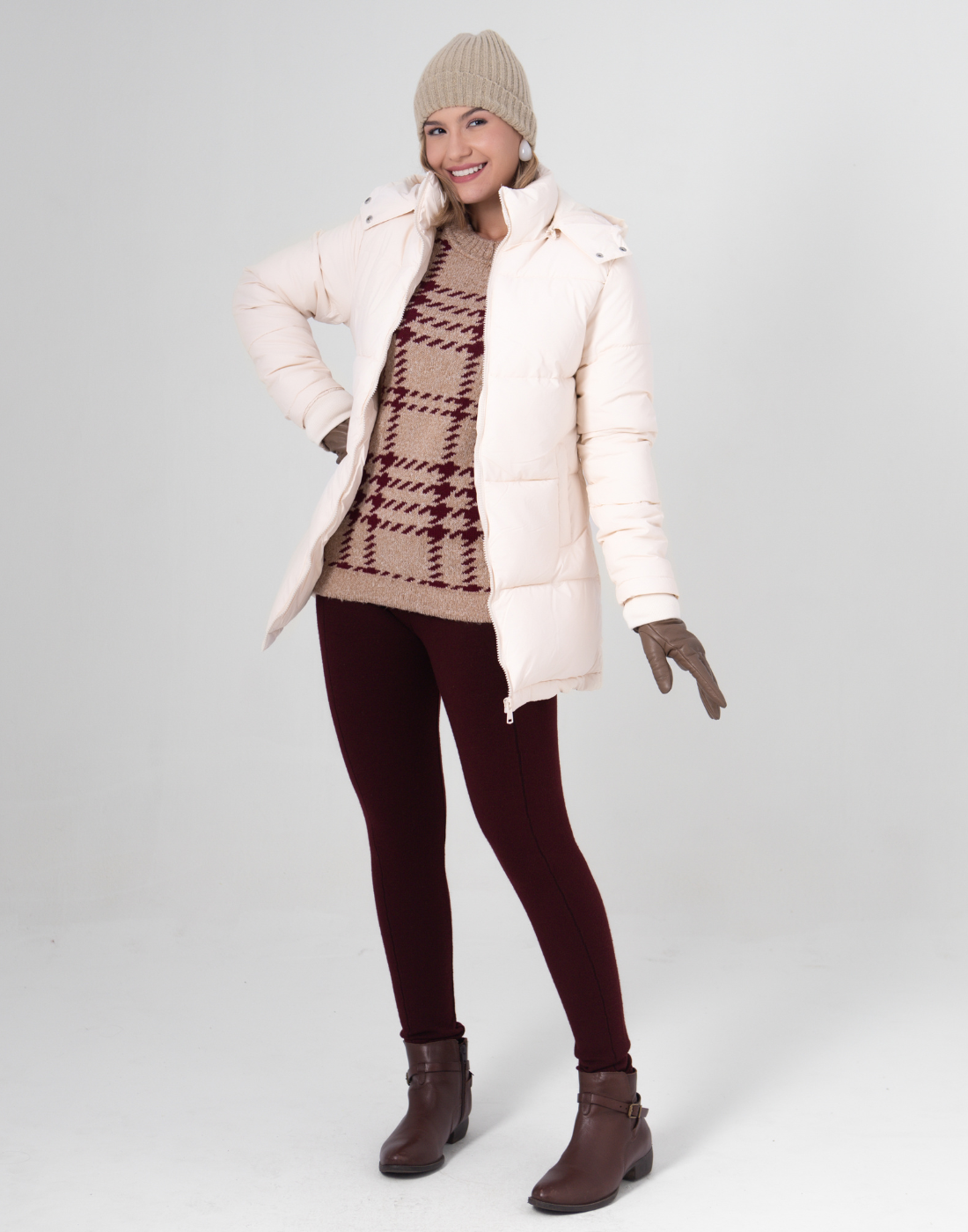 Legging Tricot Invernada Stripe Bordeaux