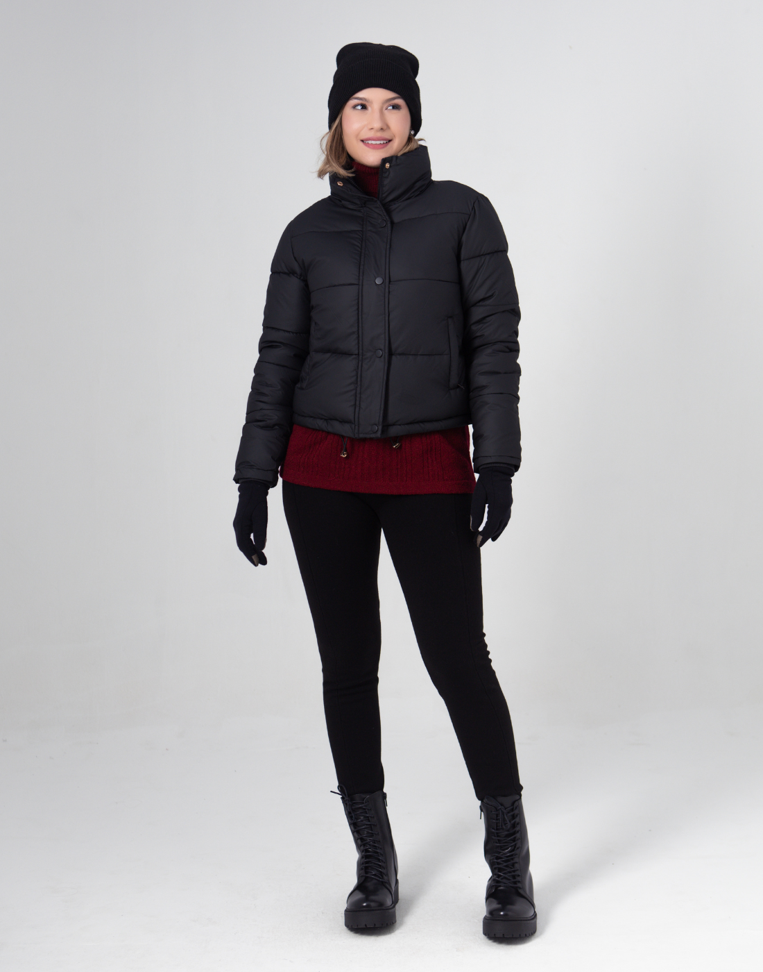 Legging Tricot Invernada Stripe Preta