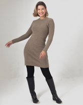 Vestido Mousse Tressi Caqui