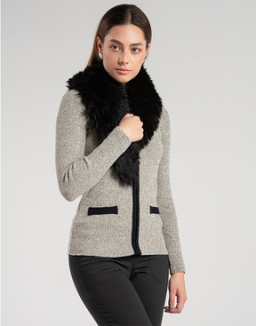 Estola Siberia Pele de Ovelha Preta