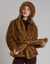 Casaco Fake Fur Boreal Caramelo