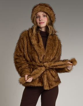 Casaco Fake Fur Boreal Caramelo
