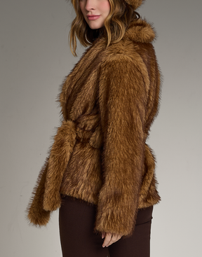 Casaco Fake Fur Boreal Caramelo