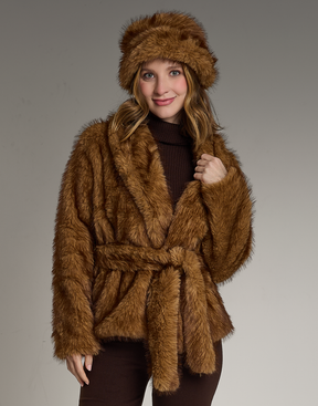 Casaco Fake Fur Boreal Caramelo