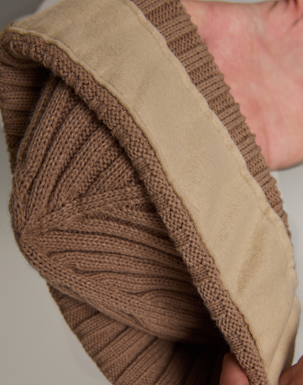Gorro Tricot Calone Forrado com Fleece Bege
