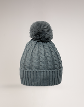 Gorro Forrado Trançado Cali Pom Pom Cinza