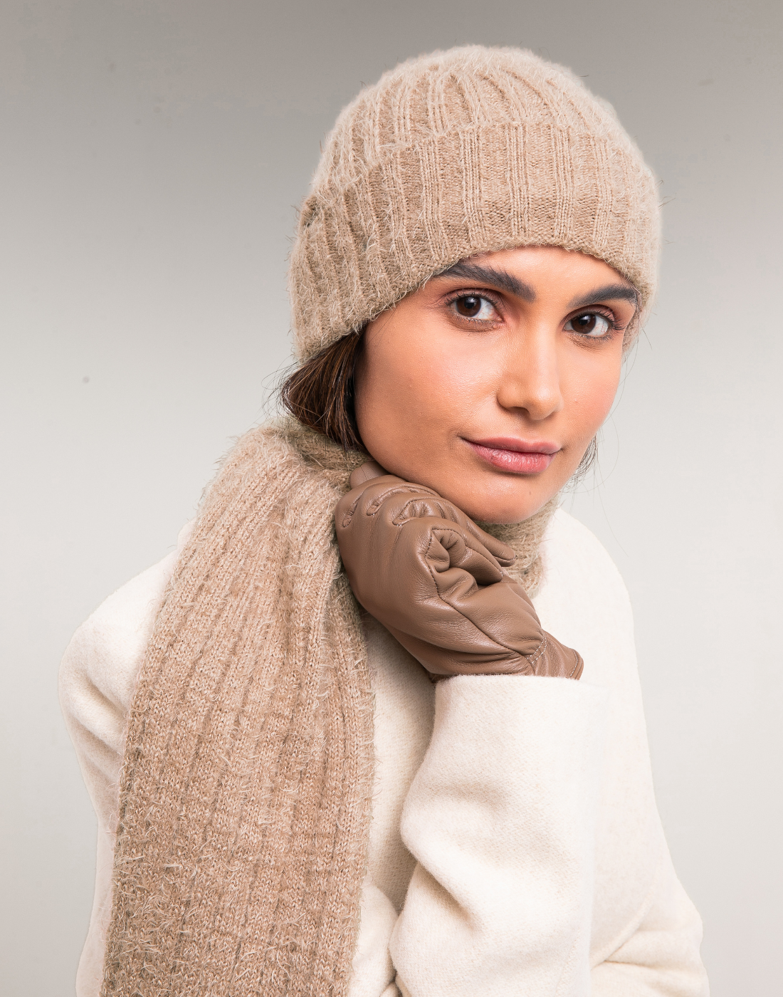 Cachecol Tricot Calone Soft Bege Bruma