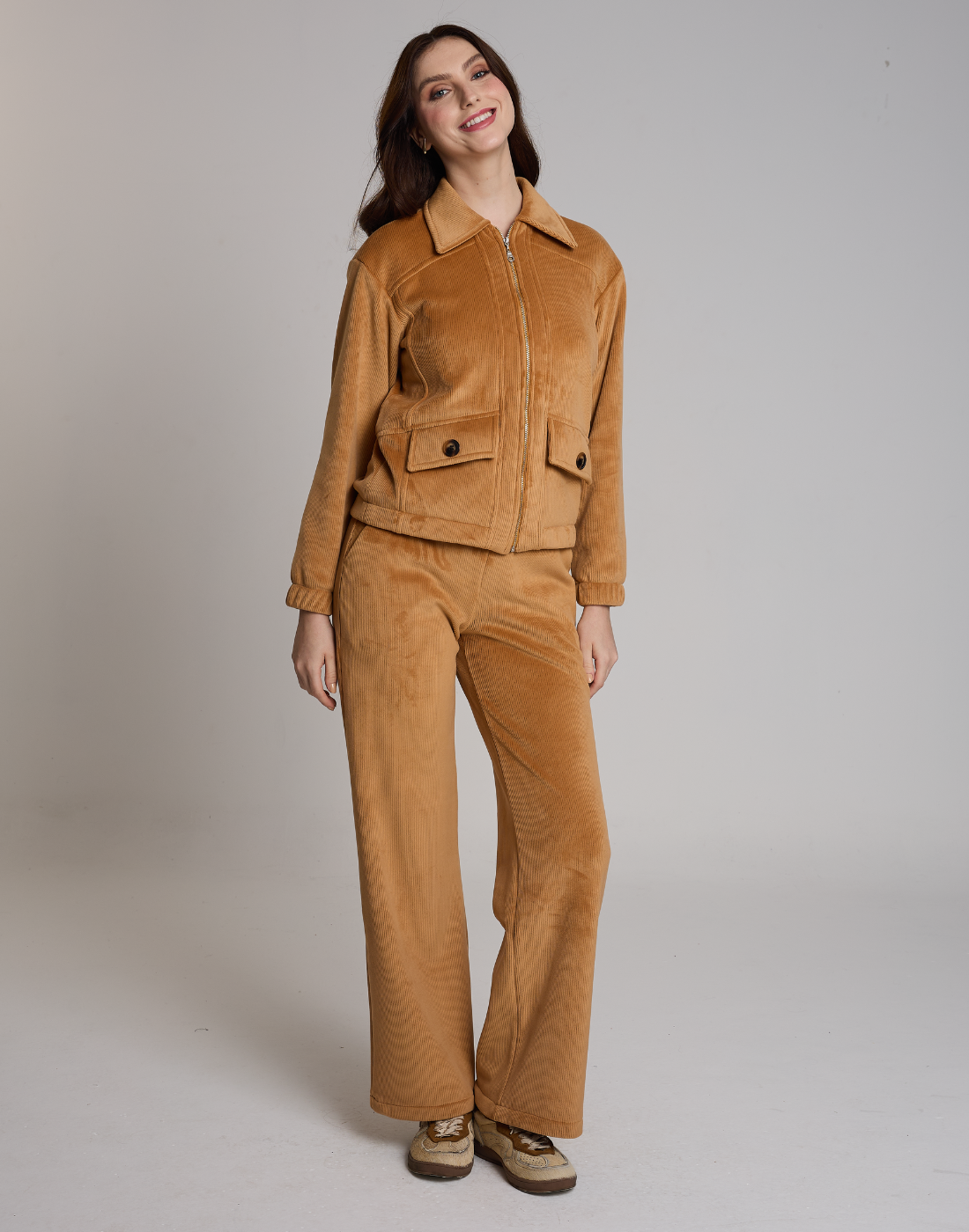 Jaqueta Cotele Velvet Sky Caramelo