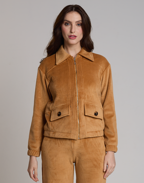 Jaqueta Cotele Velvet Sky Caramelo