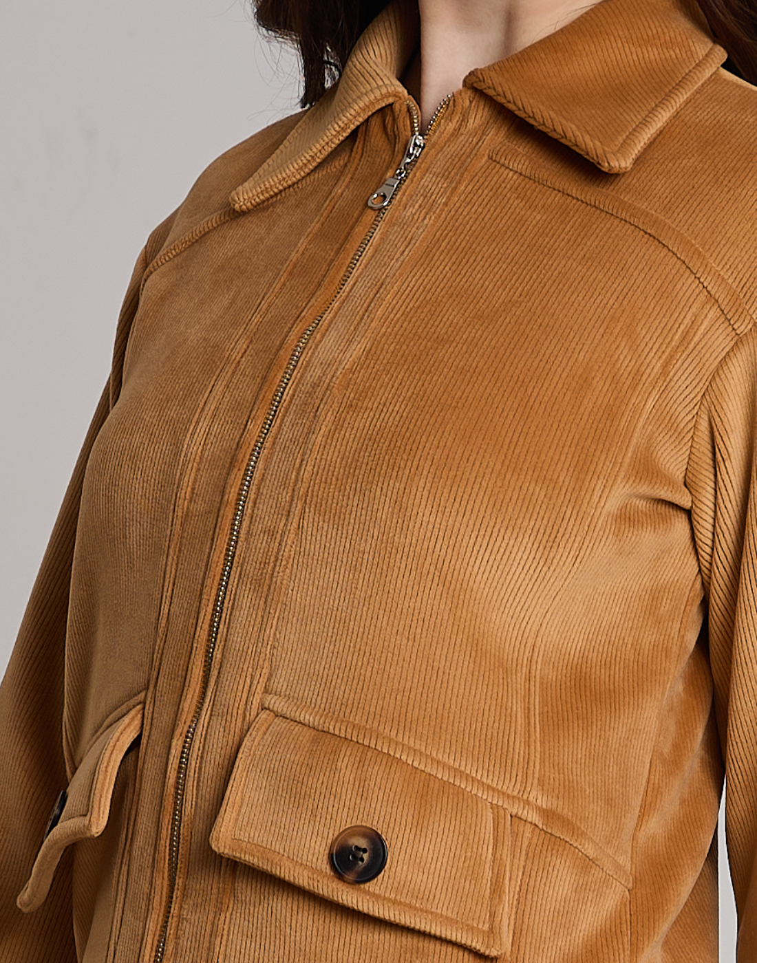Jaqueta Cotele Velvet Sky Caramelo