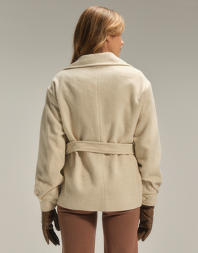 Jaqueta Lã Natural Trespassada Maglie Creme Alpino