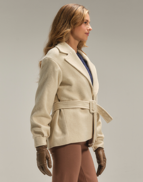 Jaqueta Lã Natural Trespassada Maglie Creme Alpino