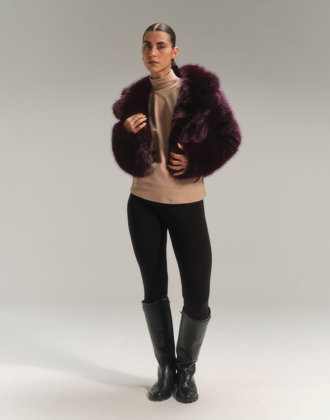 Jaqueta Pelos Curta Dazzle Bordeaux