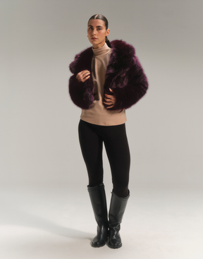 Jaqueta Pelos Curta Dazzle Bordeaux