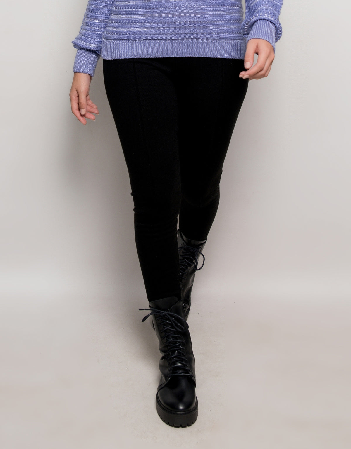 Legging Tricot Invernada Stripe Preta