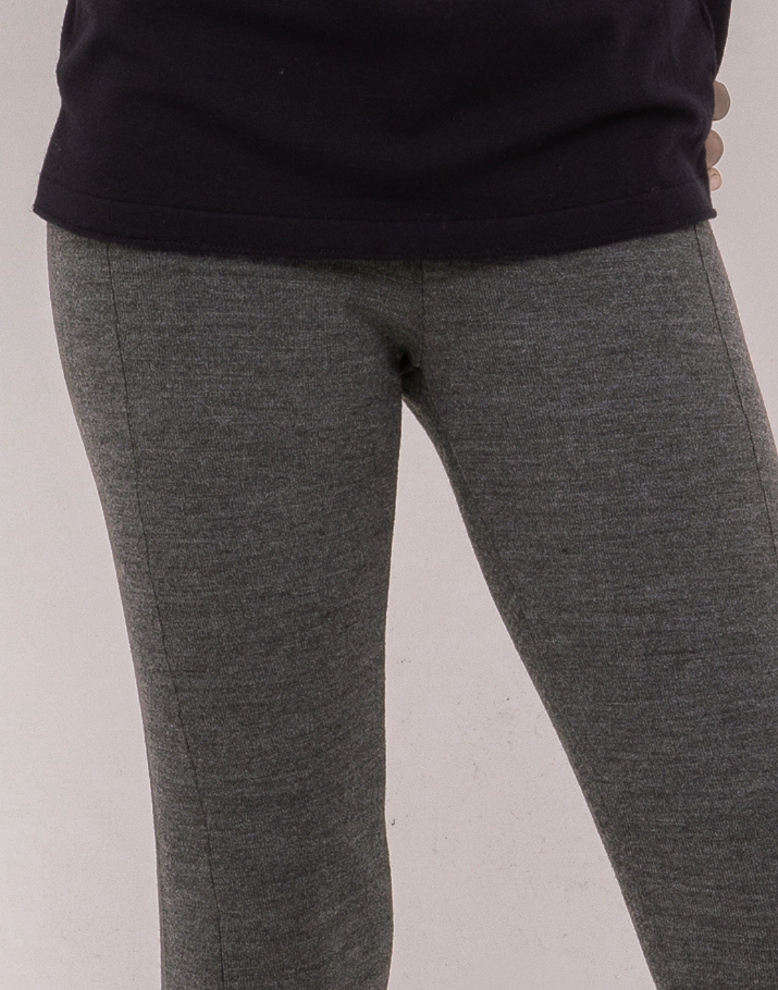Legging Tricot Invernada Stripe Chumbo Mescla