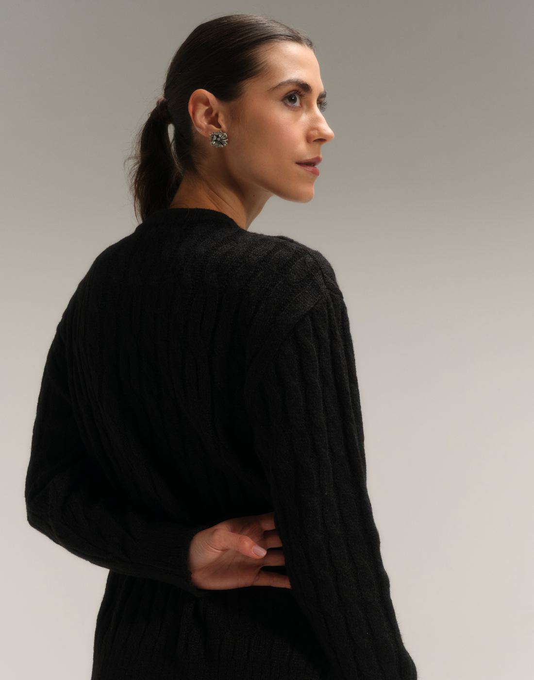 Max Blusa Trançada Cloud Touch Preta