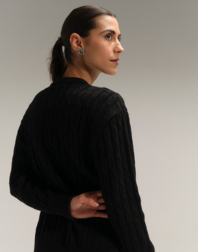 Max Blusa Trançada Cloud Touch Preta