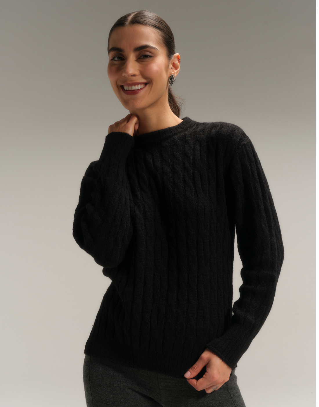 Max Blusa Trançada Cloud Touch Preta