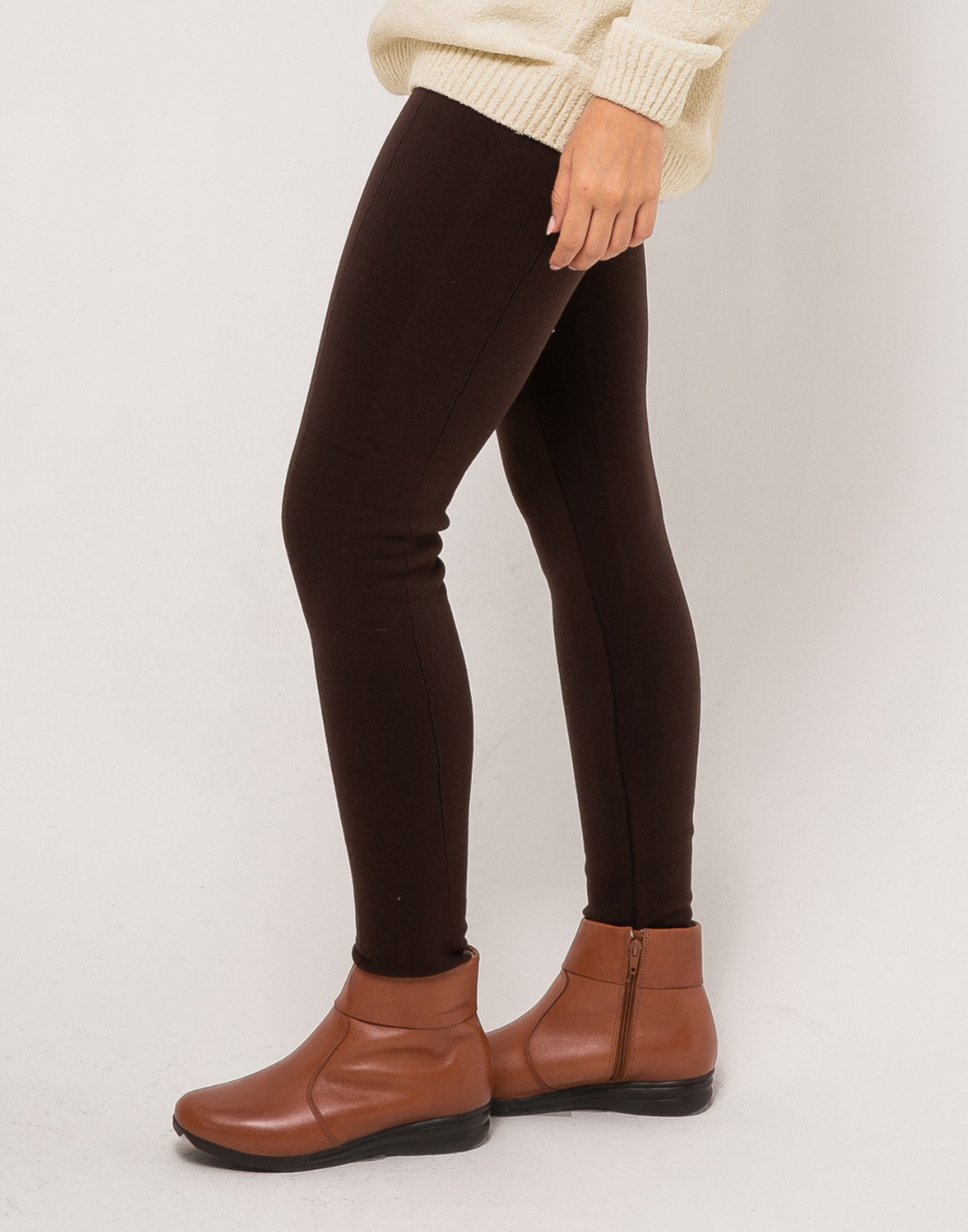 Legging Tricot Invernada Stripe Marrom