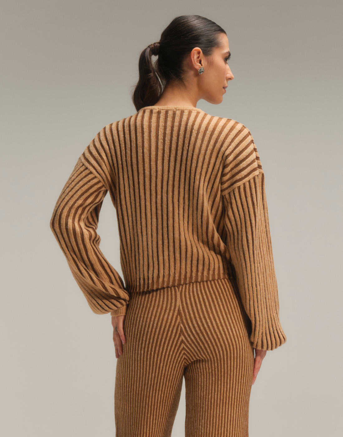 Maxi Blusa Manga Ampla Nubbis Caramelo Nórdico