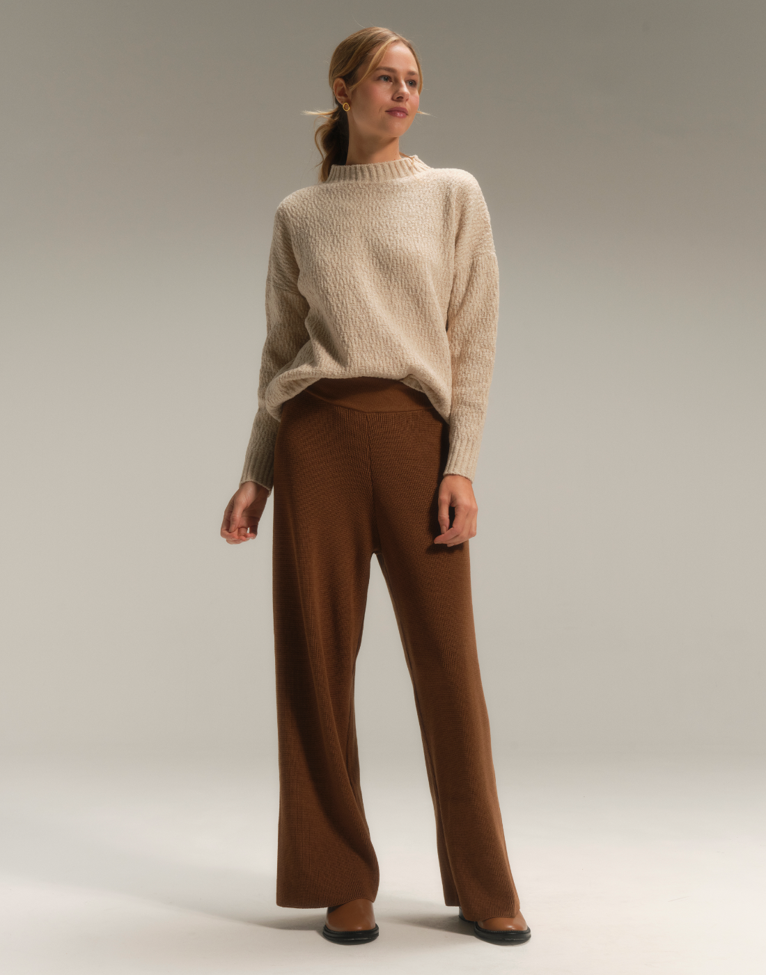 Maxi Blusa Rajada Bege Névoa