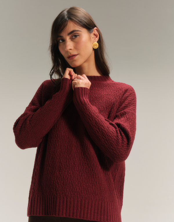 Maxi Blusa Rajada Vinho Clássico