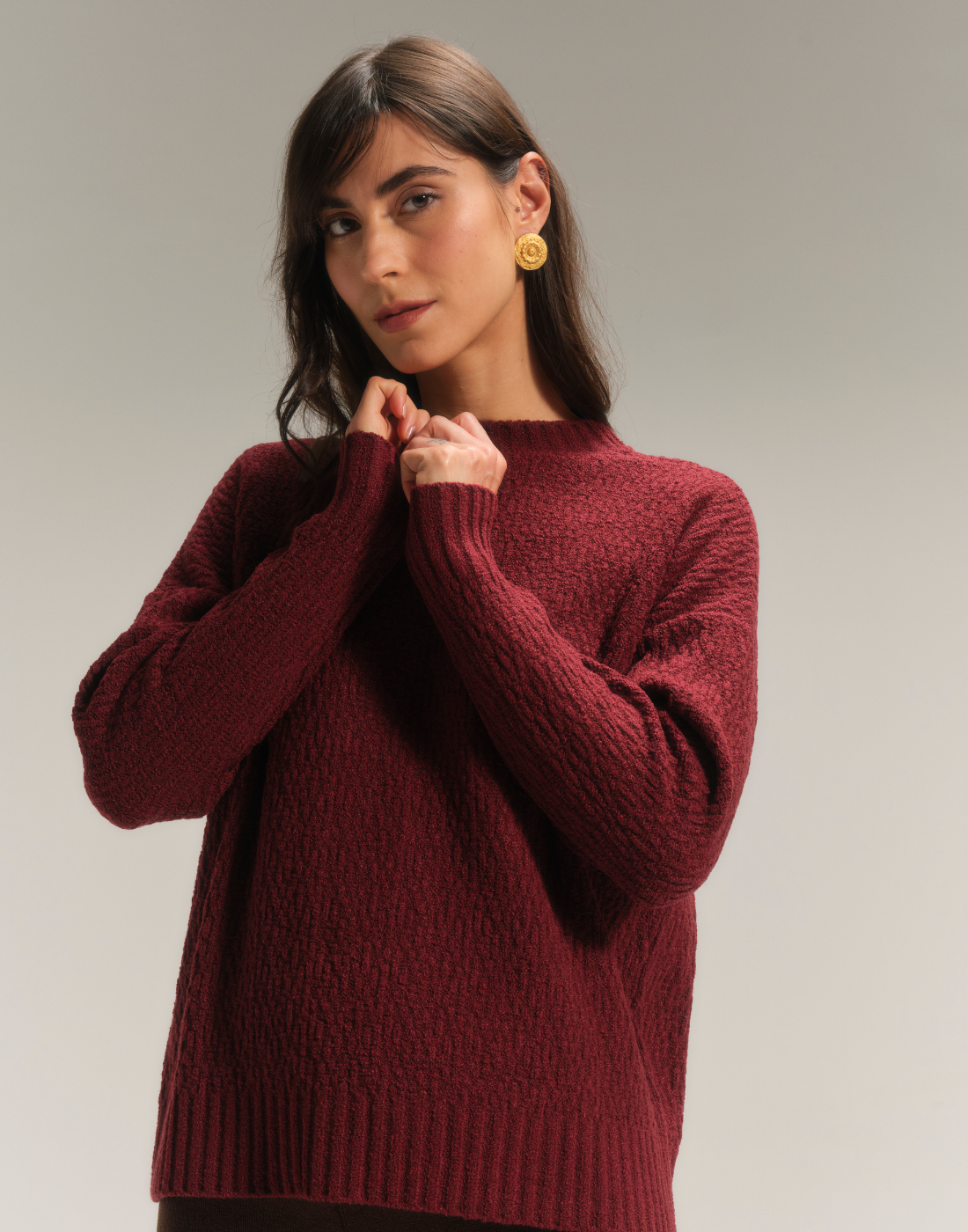 Maxi Blusa Rajada Vinho Clássico