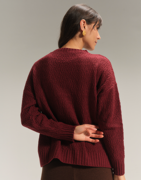 Maxi Blusa Rajada Vinho Clássico
