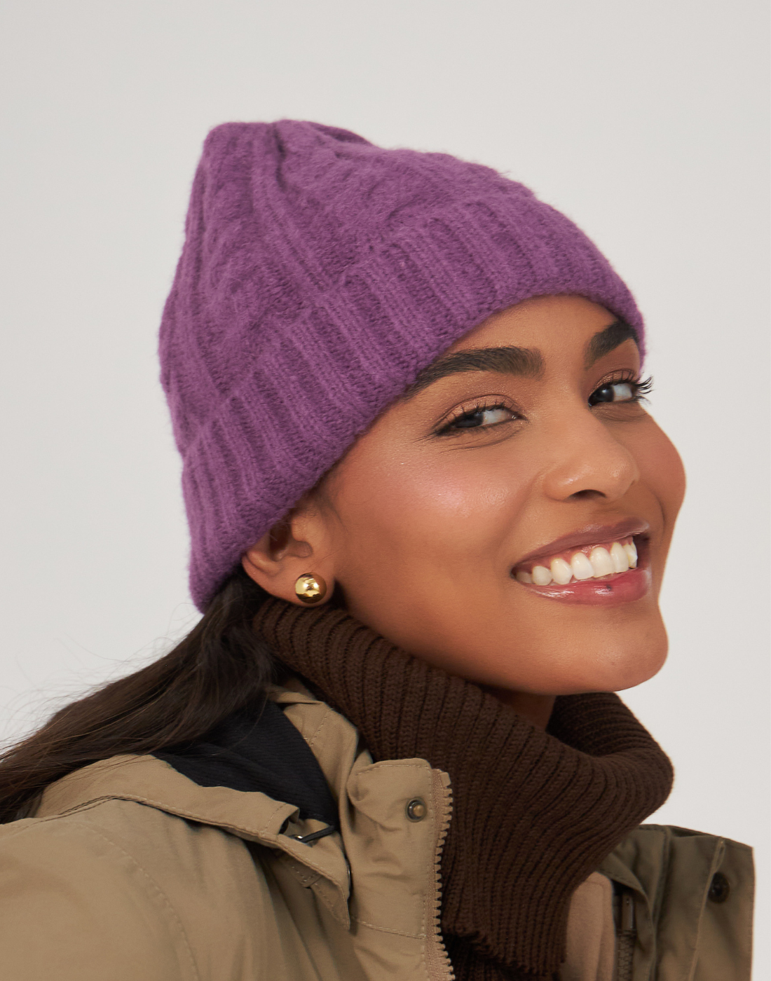 Gorro Trançado Soft Roxo