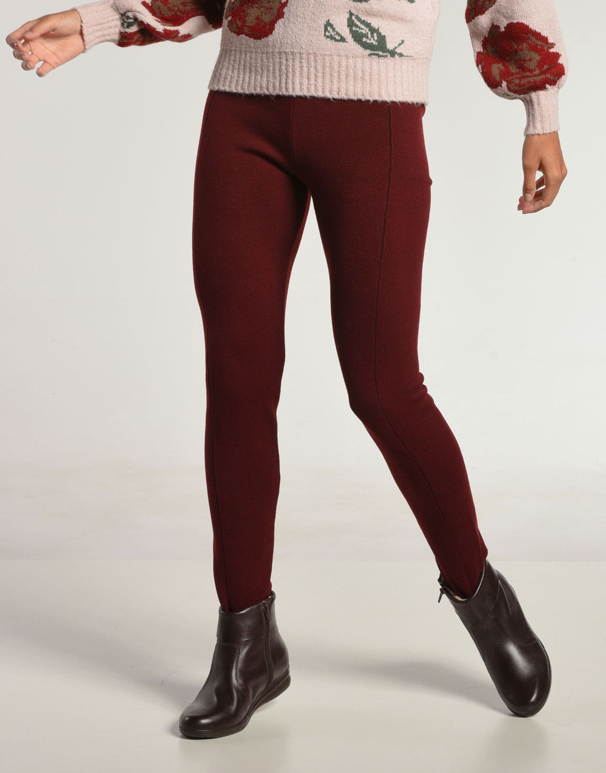 Legging Tricot Invernada Stripe Bordeaux
