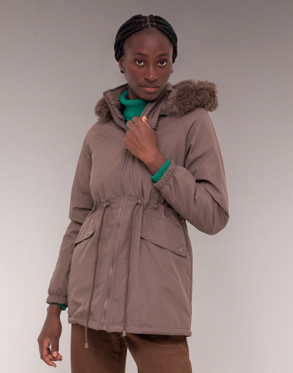 Parka Dupla Face Matelassê Grant Marrom | Oficina de Inverno