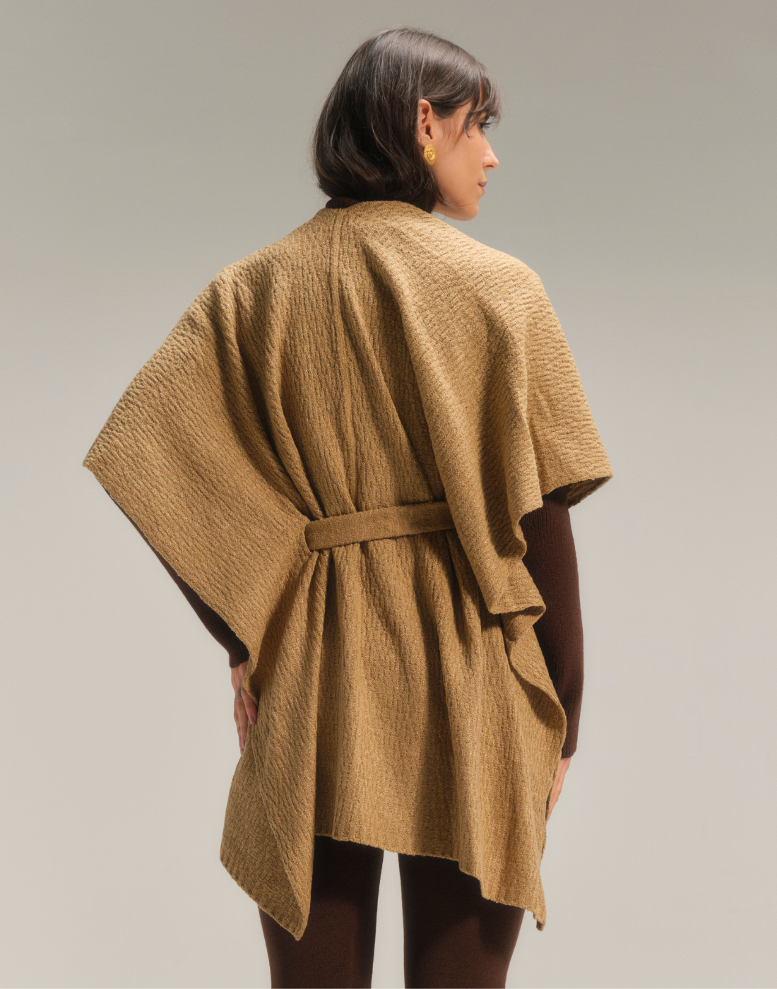 Poncho Rajado Cáqui Bruma - U