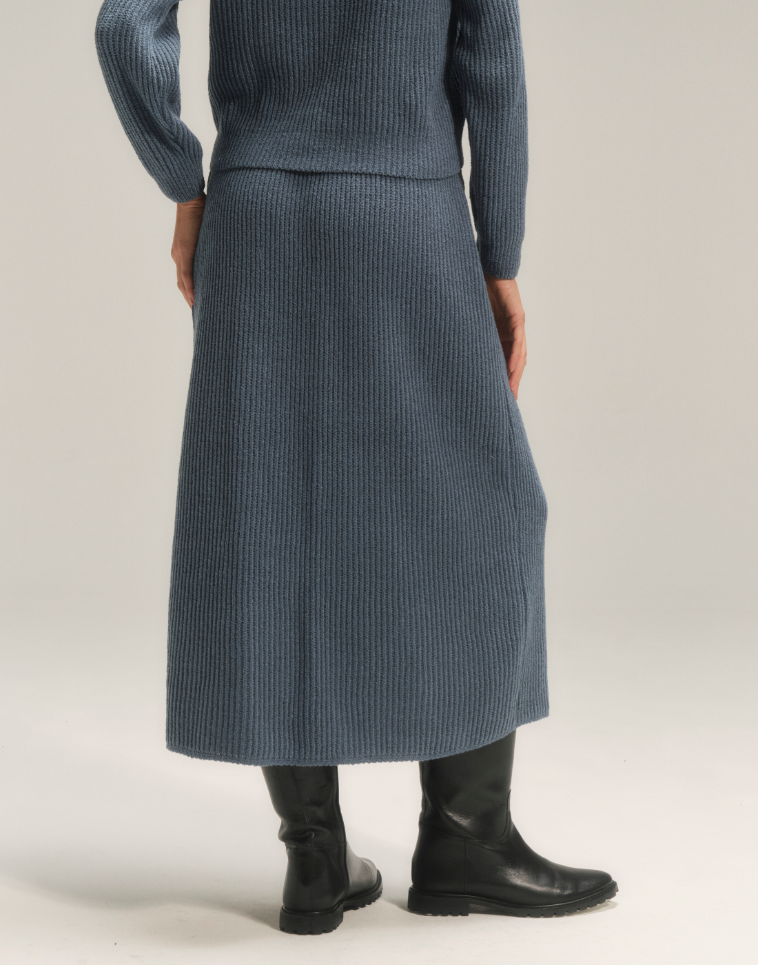 Saia Midi Fang Mousse Azul Riviera