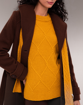 Maxi Blusa Losangos Oliz Mostarda