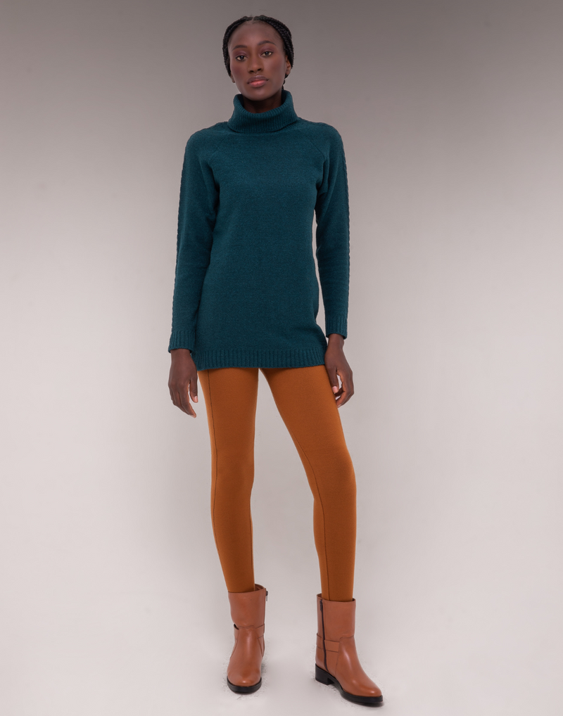 Legging Tricot Invernada Stripe Caramelo Outonal