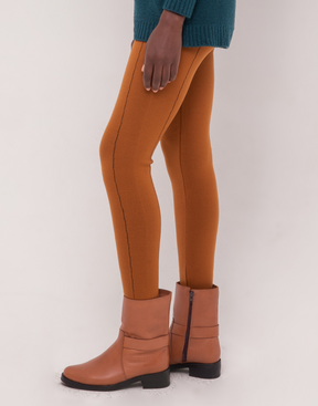 Legging Tricot Invernada Stripe Caramelo Outonal