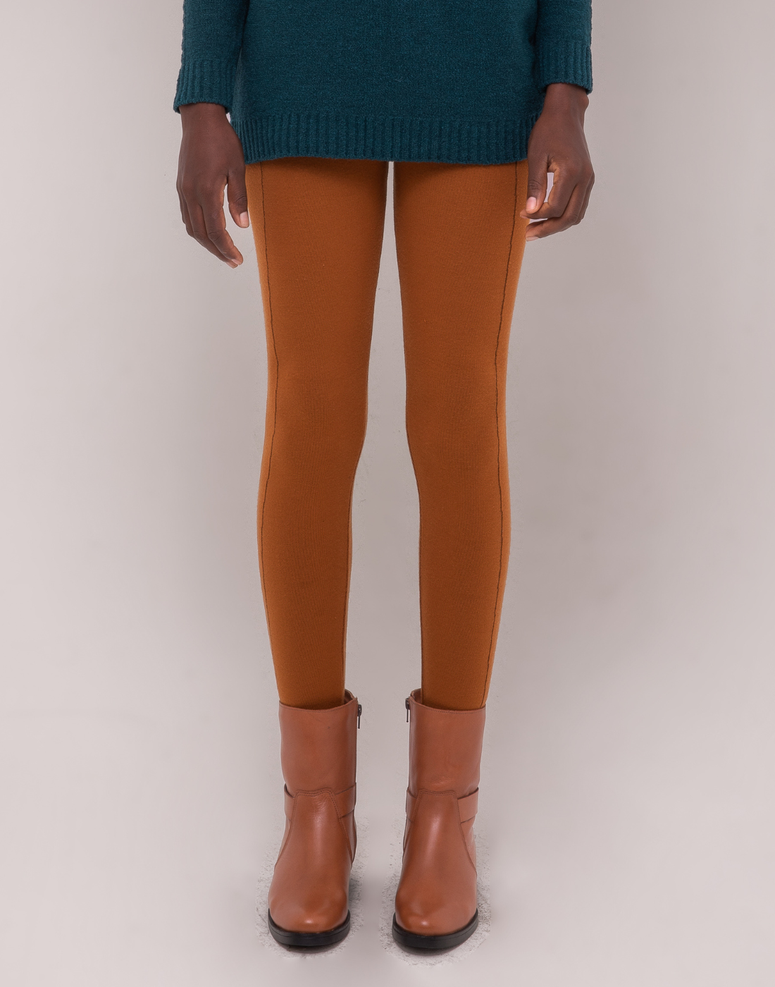 Legging Tricot Invernada Stripe Caramelo Outonal