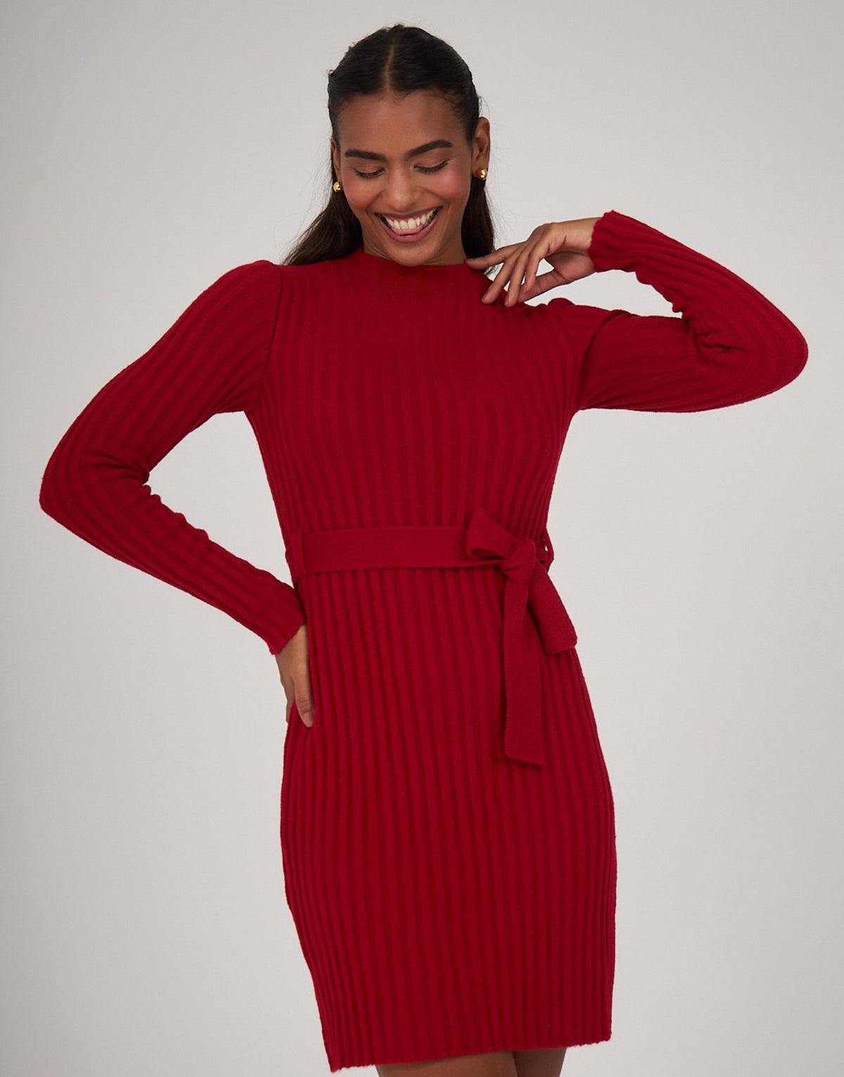 Vestido com Faixa Gaia Vermelho
