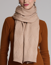 Xale Aran Losangos Oliz Bege