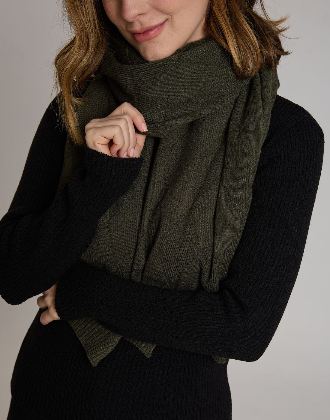 Xale Aran Losangos Oliz Verde Montana