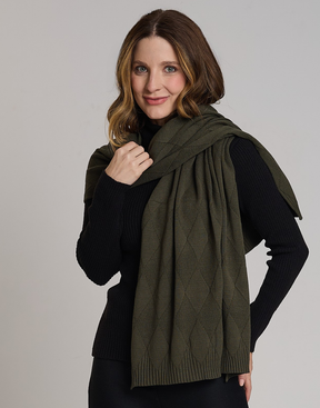 Xale Aran Losangos Oliz Verde Montana