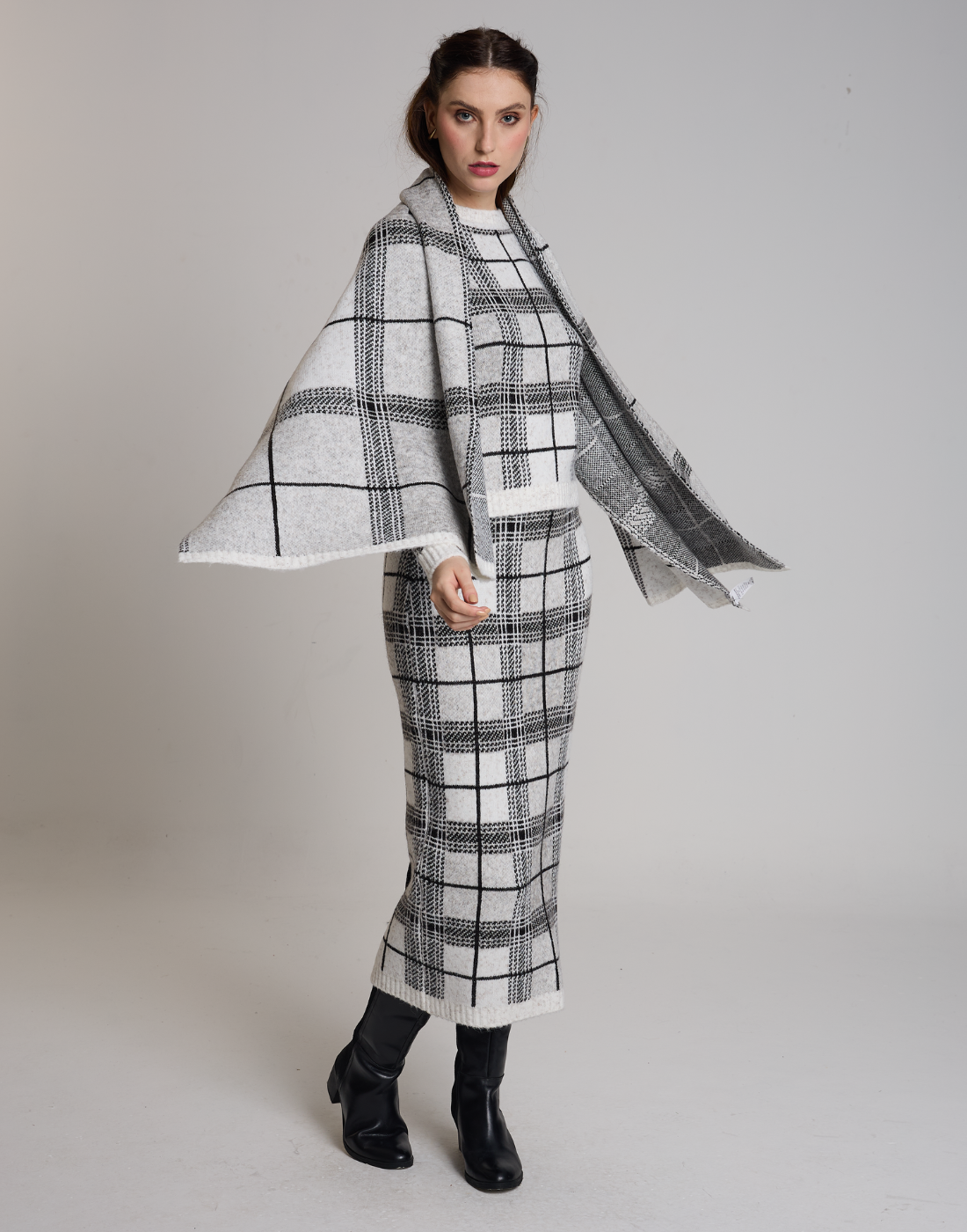 Xale Tartan Dunbar Branca