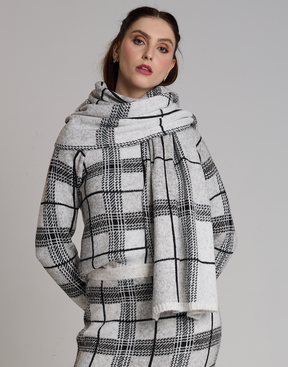 Xale Tartan Dunbar Branca