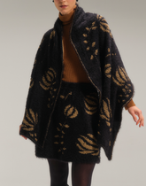 Xale Floralis Plumoso Preto - U