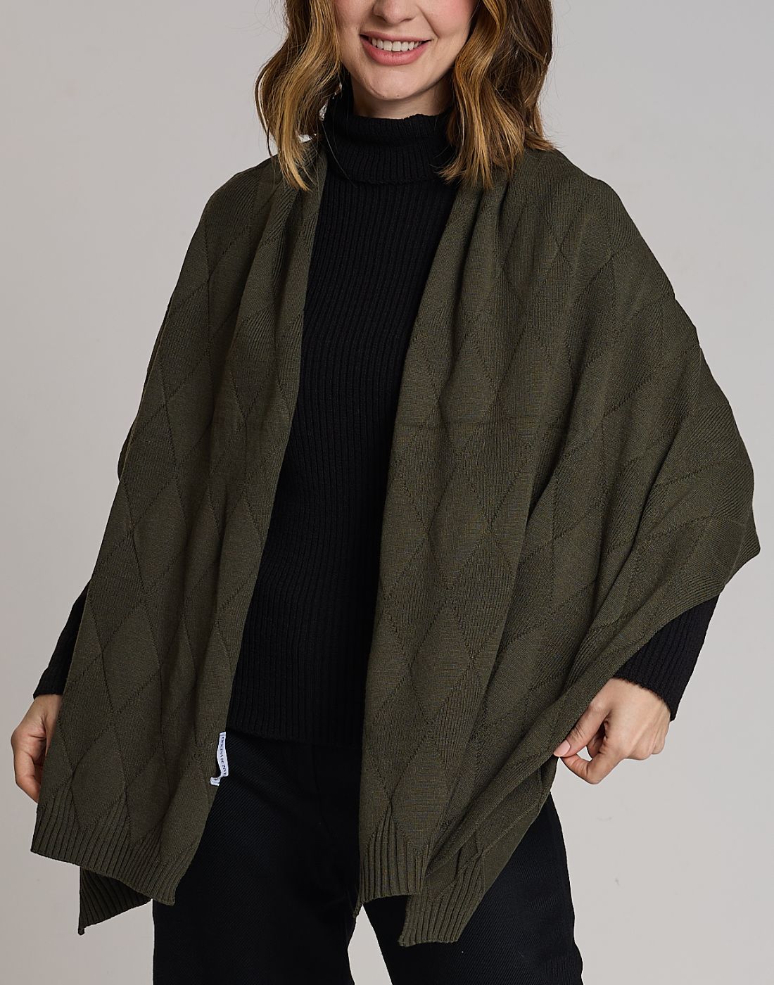 Xale Aran Losangos Oliz Verde Montana