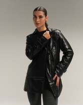 Casaco Fake Leather Eleanor Preto