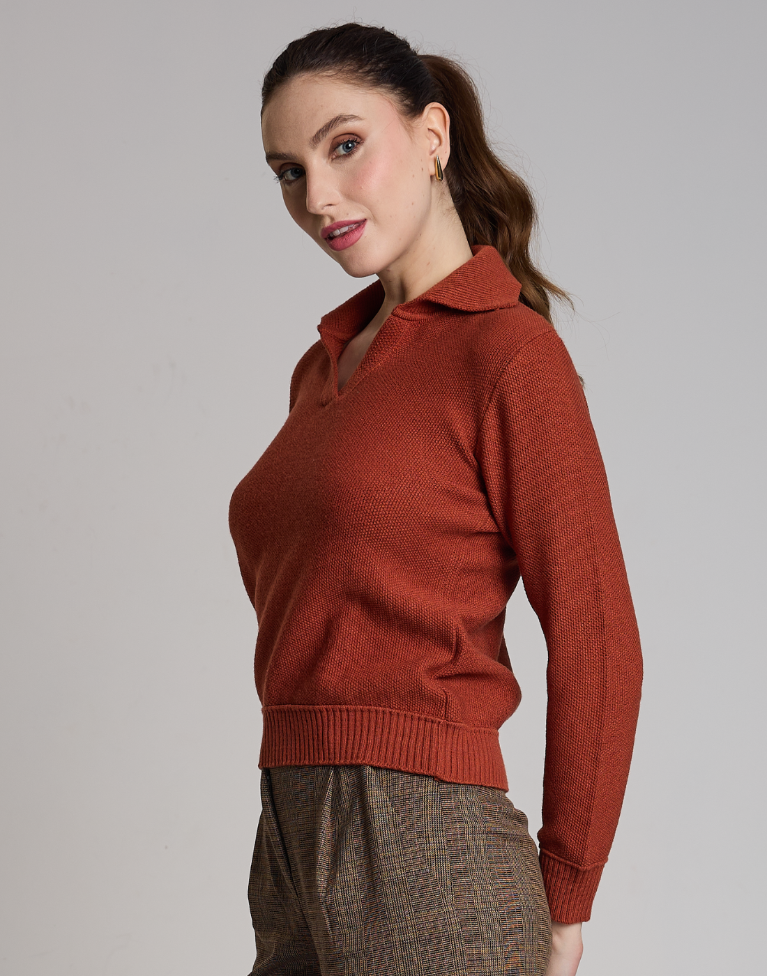 Blusa Polo Tricot Telha